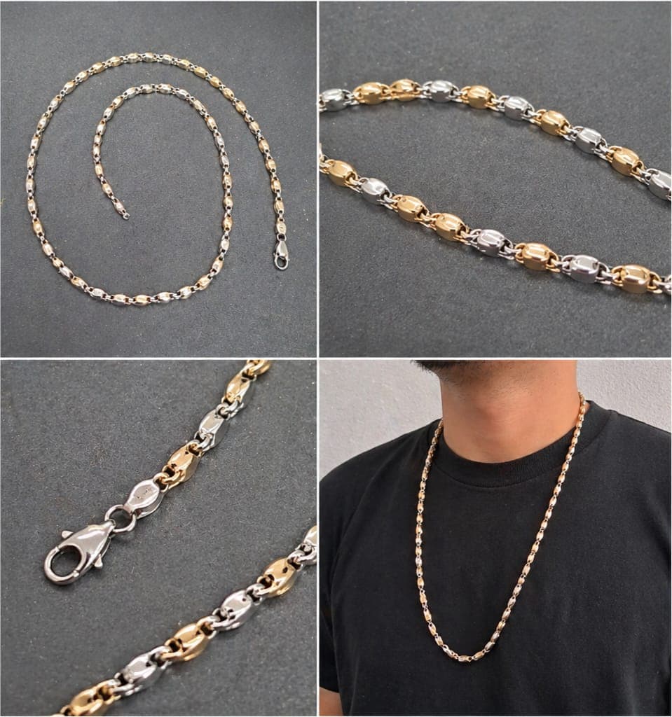 Bicolor Ovale Schakel Ketting